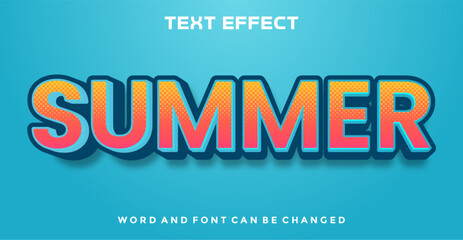 Summer editable text effect - obrazy, fototapety, plakaty