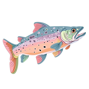 a rainbow trout seen from the side