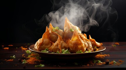 Delicious samosa: authentic culinary delight with smoky aroma

