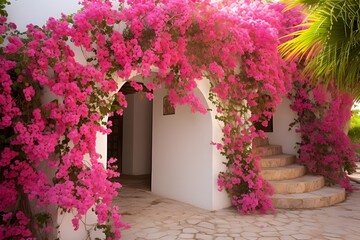 Pink Blossom Bliss: Bougainvillea's Flourishing Beauty