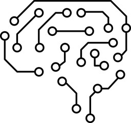 Artificial intelligence AI processor chip vector icon sign for graphic design, logo, website, mobile app, UI. Processor circuit ai line icon technology symbol.