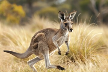 Naklejka na ściany i meble Curious Kangaroo Outback Adventure