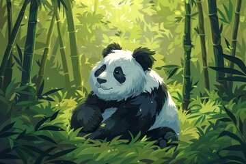 Serene Panda Bamboo Bliss