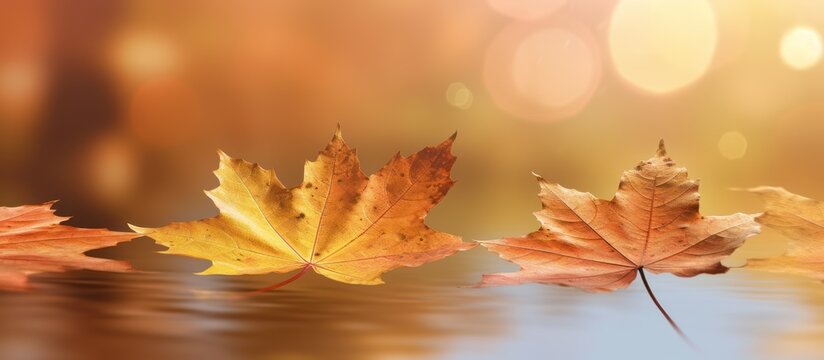 Falling Leaves Yellow autumn blur background