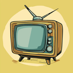 Realistic vintage TV. Illustration on white background for design