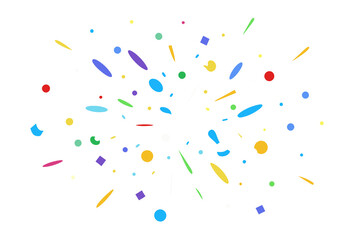 Confetti color explosion. Isolated png transparent background image.