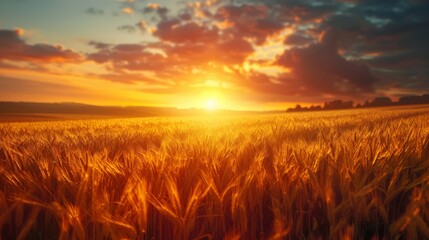 Obraz premium Golden Sunset Field