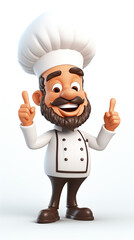 A Culinary Maestro 3D Character that Promotes Dish Excellence with Index Finger Gestures
