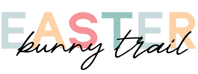 Happy easter lettering. Cute hand drawn illustration, card template