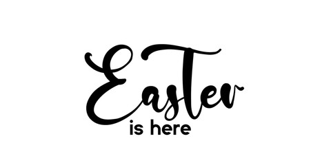 Happy easter lettering. Cute hand drawn illustration, card template