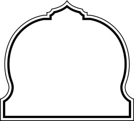 Islamic Dome Design double lines Outline Linear Black Stroke silhouettes Design pictogram symbol visual illustration