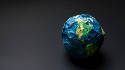 Planeta tierra hecha con papel, origami, - obrazy, fototapety, plakaty