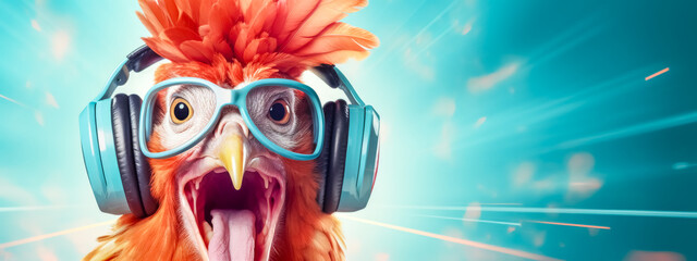 Funky chicken dj rocks the party