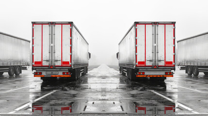 Trucking industry, cargo transportation, truck, minimalism.