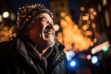 Close-up of a laughter-filled candid moment.