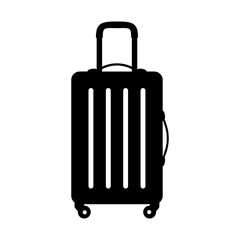 Suitcase, baggage or luggage bag silhouette, on a white background. Vector icon.