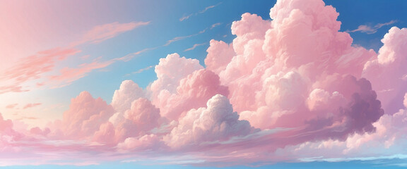 Soft pink cloud background. Generative AI