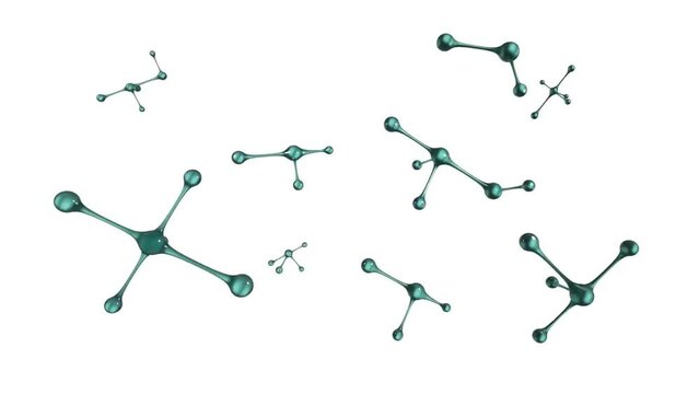 Animation of molecules on white background