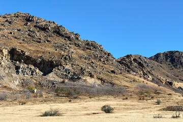 View of the Macin mountains in the national park. Romania