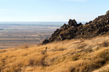 View of the Macin mountains in the national park. Romania
