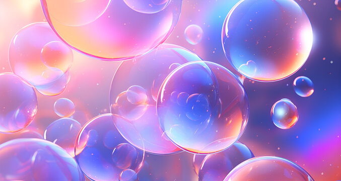 Rainbow colored soap bubbles burst dreams Abstract  creative wallpaper Background 