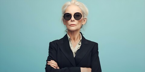 Stylish and Confident: An Older Woman Embracing Fashion with Elegance. Concept Fashion, Style, Elegance, Older Women, Confidence