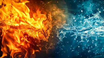 Obraz premium Fire and water elemental dance