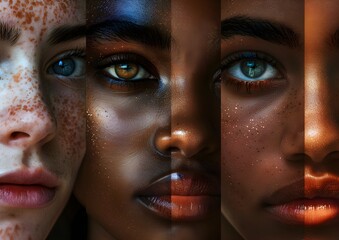 Composite of Portraits With Varying Shades of Skin
