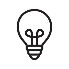 Light bulb icon vector illustration isolated on white background.