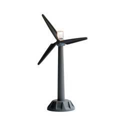 Black Wind Turbine on White Background