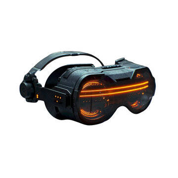 Virtual Reality Headset With Glowing Lights