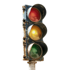 Traffic Light Showing Red, Green, and Yellow Signals