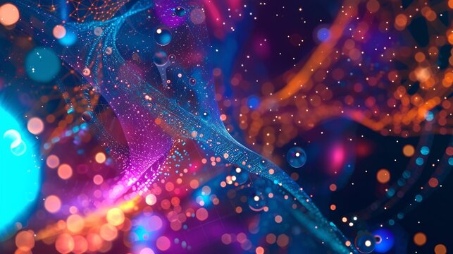 a colorful lights and bubbles