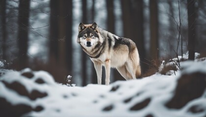 view of wolf in natural environment image background