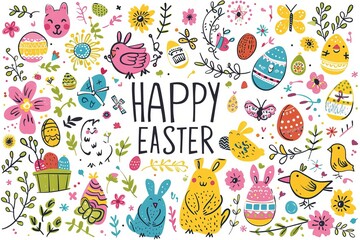 Colorful Easter Egg Basket Color combination. Happy easter Easter basket additions bunny. 3d joyous rabbit illustration. Cute egg coloring tradition festive card illustration copy space wallpaper