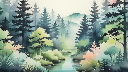 forest in the morning