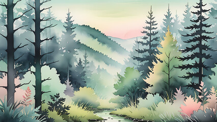 forest in the morning