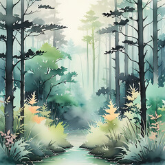 forest in the morning