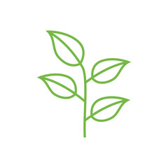 Green leaf ecology nature element vector icon isolated on white background