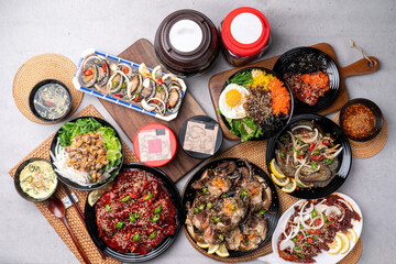boneless, crab marinated, bibimbap, set menu, Korean food, cockles, soy sauce, marinated, shrimp...