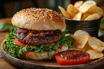 Deconstructed Hamburger Meal