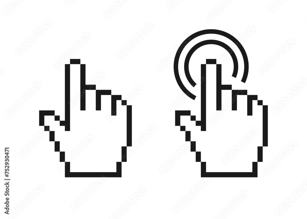 Poster mouse cursor icons. linear style. vector icons