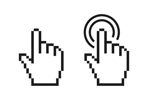 Mouse cursor icons. Linear style. Vector icons