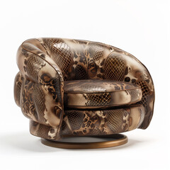 fauteuil moderne en peau de serpents 