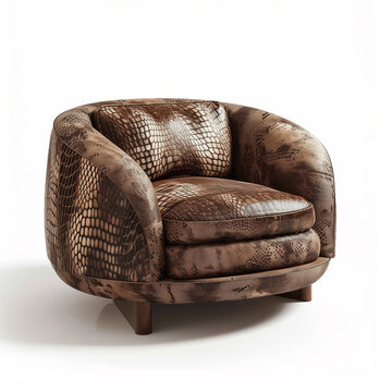 fauteuil moderne en peau de serpents 