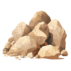 Rock stones cartoon set. Multicolored stones and rocks, boulders. Vector