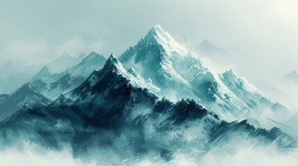 Simple artistic background hill blue mountain