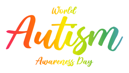 Fototapeten World Autism Awareness Day - motivation and inspiration positive quote lettering phrase calligraphy, typography. Hand written black text with white background. Vector element. © Jameel