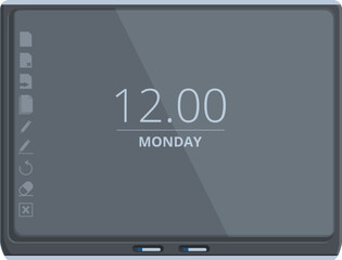 Academic interactive board icon cartoon vector. Data workplace. Digital electronic