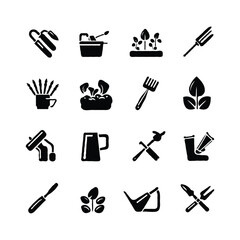 Gardening-icon-collection-silhouette-vector-illustration